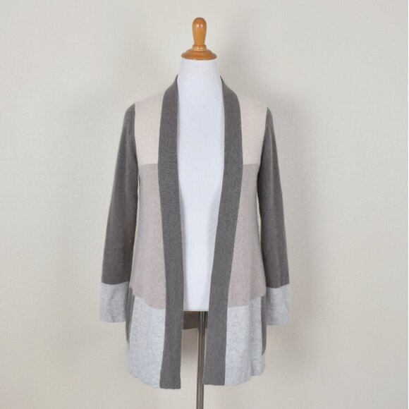 Charter Club Cashmere Colorblock Cardigan Sweater - M - Picture 1 of 7